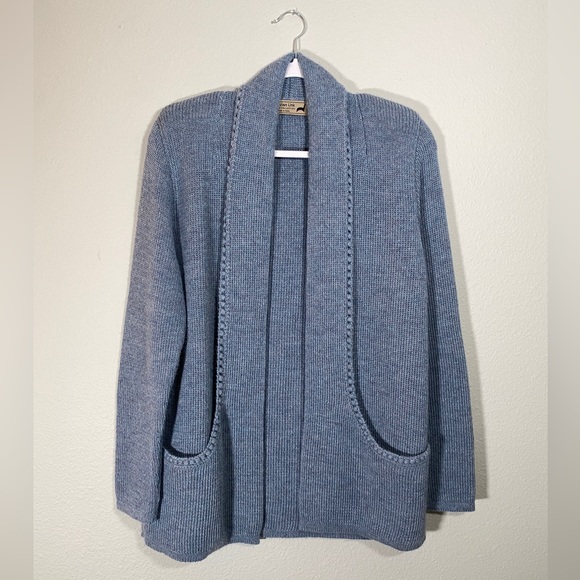 Peruvian Link 100% Alpaca Sweater Cardigan in Blue with pockets NWOT - Picture 9 of 9
